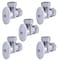 Hausen 1/2 in. Nominal Compression Inlet x 7/16 in. and 1/2 in. Slip-Joint Outlet 1/4-Turn Angle Valve, 5PK HA-SS114-5 - alternate 1